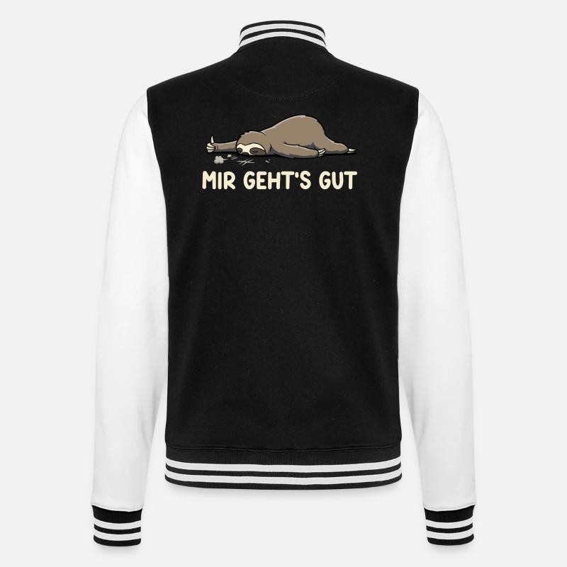 I'm fine – Funny sloth saying - College Sweat Jacket - black/white