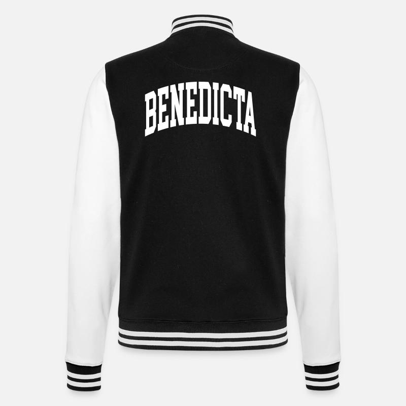 Benedicta - College-Sweatjacke - Schwarz/Weiß