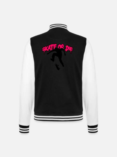 Skate Or Die - College-Sweatjacke - Schwarz/Weiß