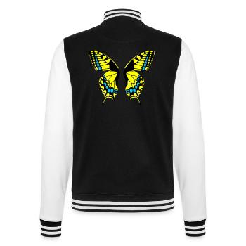 Schmetterling / Schwalbenschwanz - nur Flügel - College-Sweatjacke - Schwarz/Weiß - Hinten - Marisol (170cm)