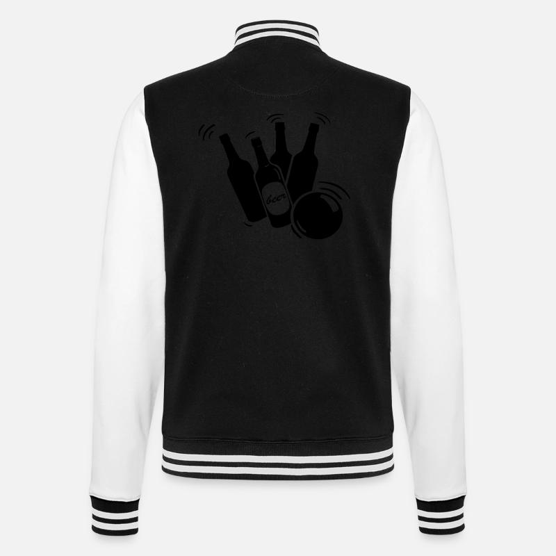 Bierflaschen Bowling - College-Sweatjacke - Schwarz/Weiß