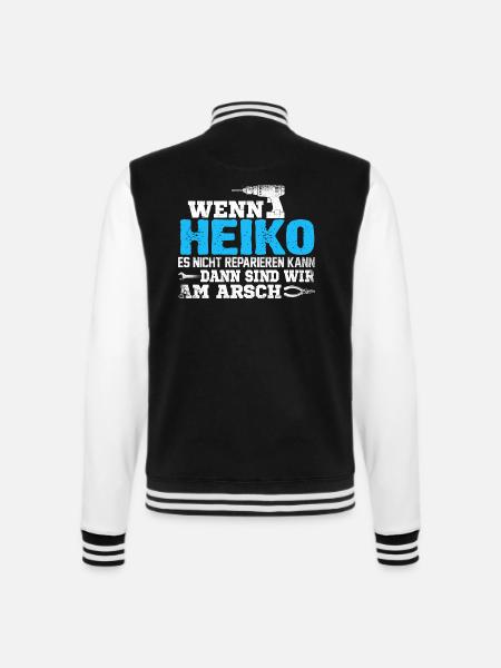 HEIKO - kann es reparieren - College-Sweatjacke - Schwarz/Weiß