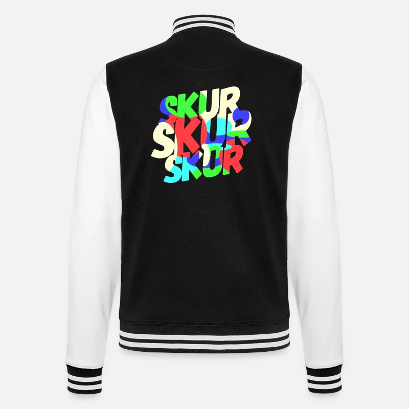 SKUR - College-Sweatjacke - Schwarz/Weiß