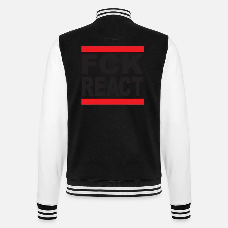 FCK REACT - College-Sweatjacke - Schwarz/Weiß