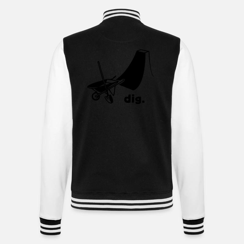 dig - College Sweat Jacket - black/white