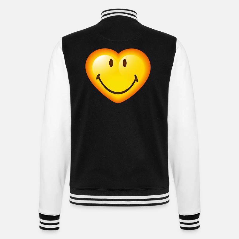 Smiley Glossy Heart - Veste Teddy - noir/blanc