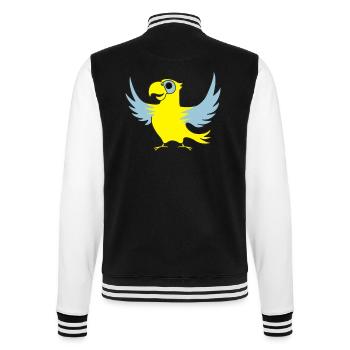 papagei_02 - College-Sweatjacke - Schwarz/Weiß - Hinten - Marisol (170cm)