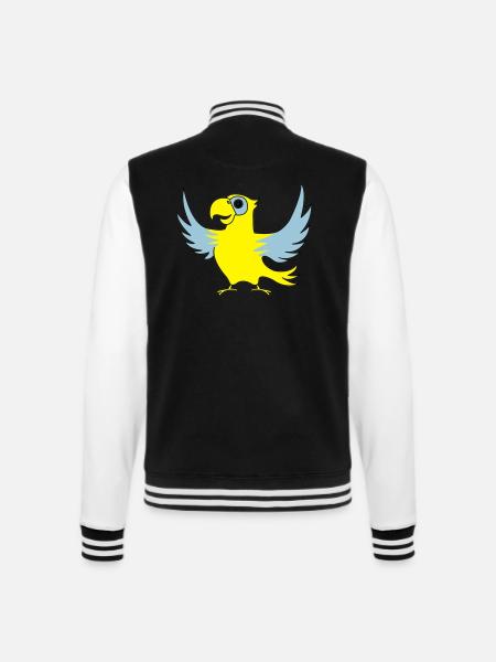 papagei_02 - College-Sweatjacke - Schwarz/Weiß