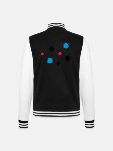 farbkleckse_2 - College-Sweatjacke - Schwarz/Weiß