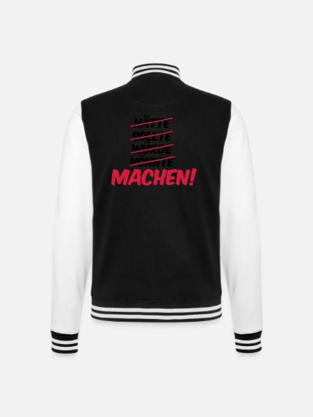 haette_sollte_wuerde_koennte_machen_02 - College-Sweatjacke - Schwarz/Weiß