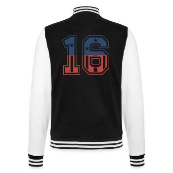 Nummer 16 USA - College-Sweatjacke - Schwarz/Weiß - Hinten - Marisol (170cm)