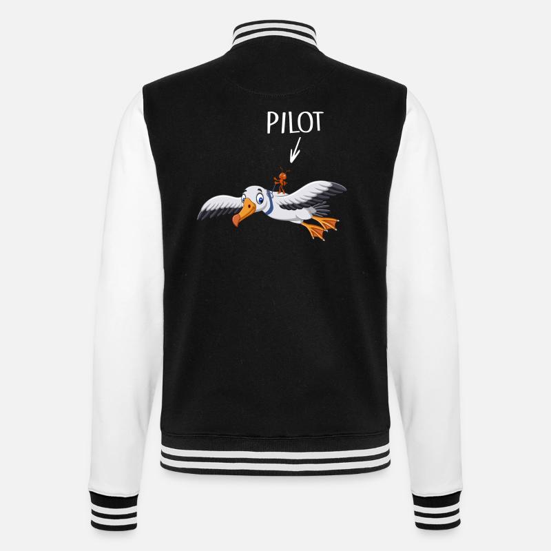 Pilot fliegt Flugzeug Bruchpilot - College-Sweatjacke - Schwarz/Weiß