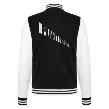 planet over profit quote - College Sweat Jacket - black/white - Back - Marisol (170cm)