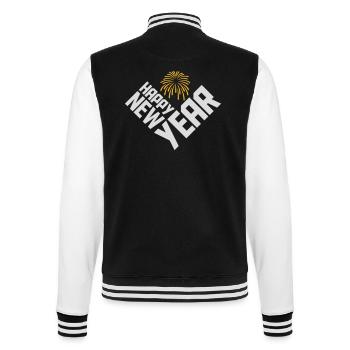 happy new year Zitat - College-Sweatjacke - Schwarz/Weiß - Hinten - Marisol (170cm)