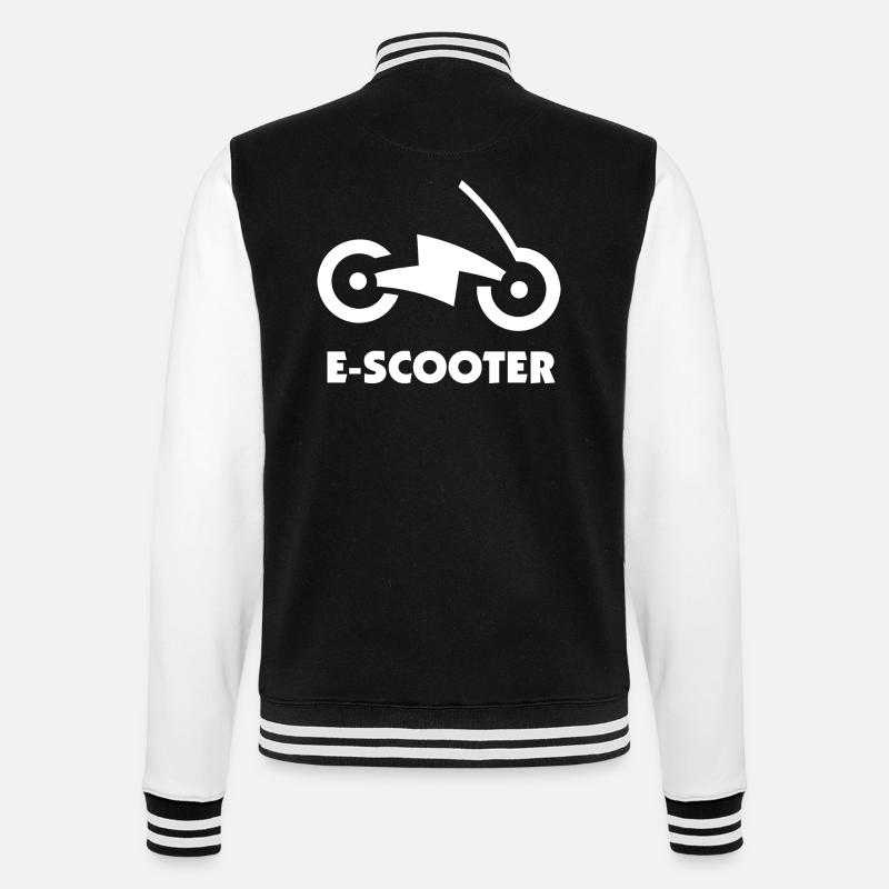 E-Scooter E-Roller Scooter - College-Sweatjacke - Schwarz/Weiß