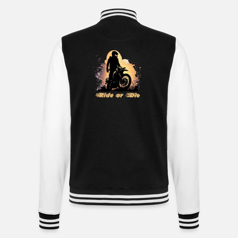 Reiten oder sterben - College-Sweatjacke - Schwarz/Weiß