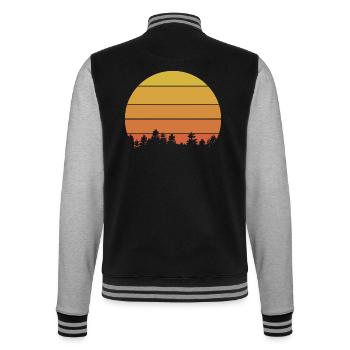 vintage classic - College Sweat Jacket - black/heather grey - Back - Marisol (170cm)