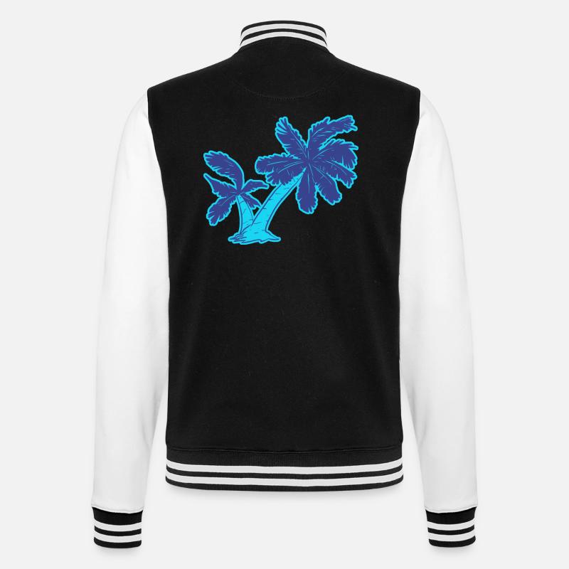 The Palm Trees - College Sweat Jacket - black/white