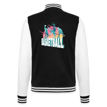 Basketball Basketballspieler Spieler Vintage Bunt - College-Sweatjacke - Schwarz/Weiß - Hinten - Marisol (170cm)