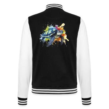 Turtle - College Sweat Jacket - black/white - Back - Marisol (170cm)