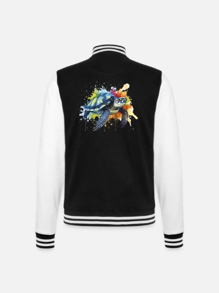 Turtle - College Sweat Jacket - black/white