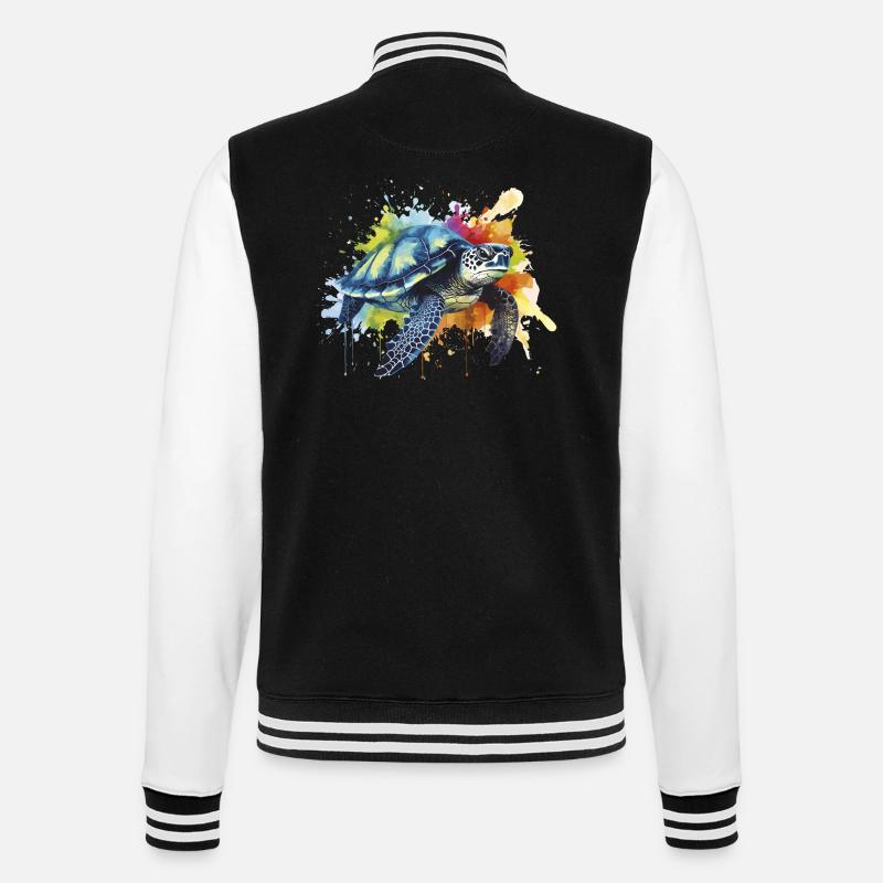 Tortue - Veste Teddy - noir/blanc