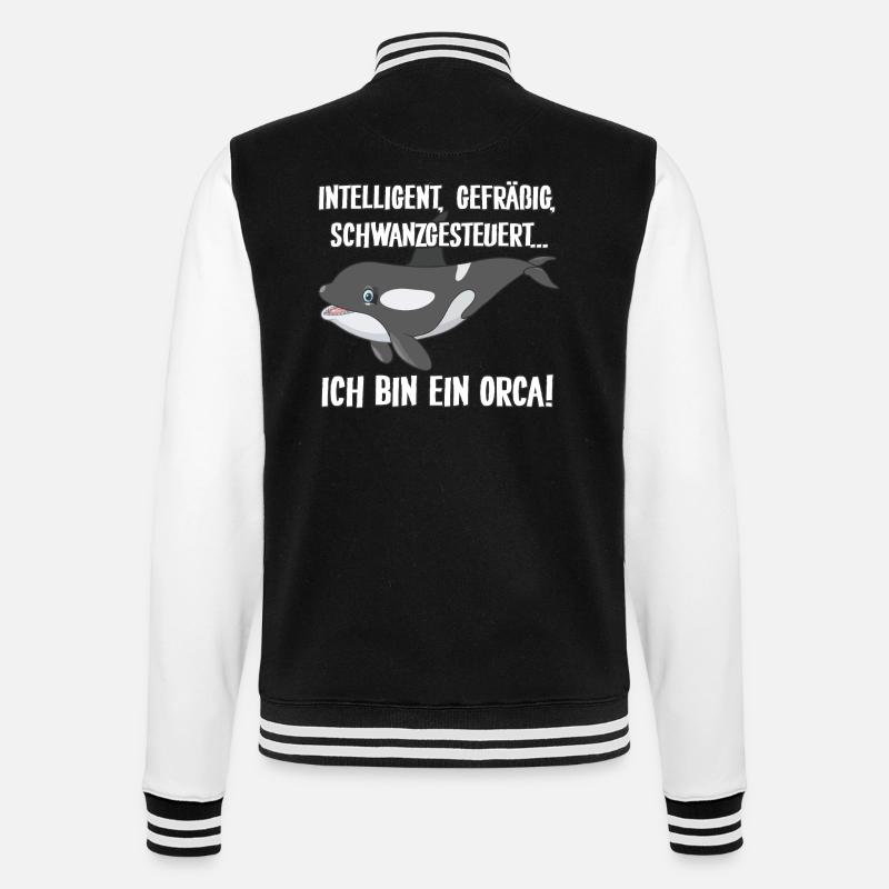 Ich bin ein Orca - College-Sweatjacke - Schwarz/Weiß
