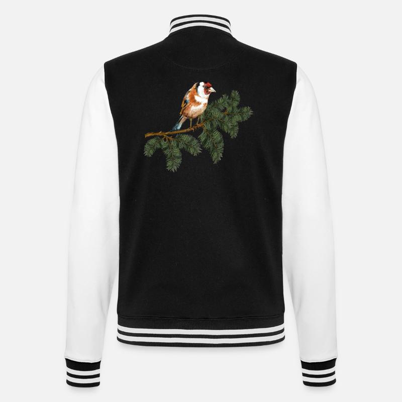 Bunter Vogel - College-Sweatjacke - Schwarz/Weiß