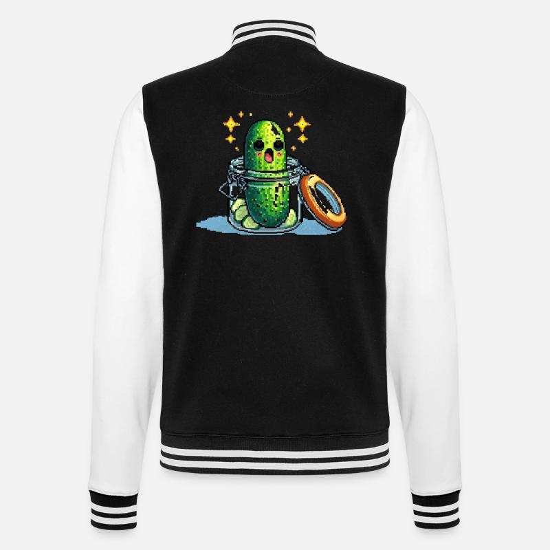Funny Cucumbers - Pickling & Laughing - College Sweat Jacket - black/white