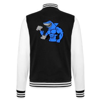 shark hai bodybuilding Hantel 1 - College-Sweatjacke - Schwarz/Weiß - Hinten - Marisol (170cm)