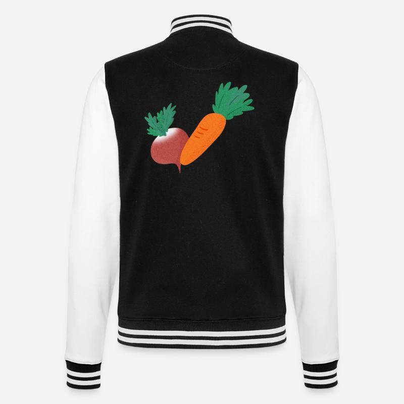 Radieschen & Karotte - College-Sweatjacke - Schwarz/Weiß