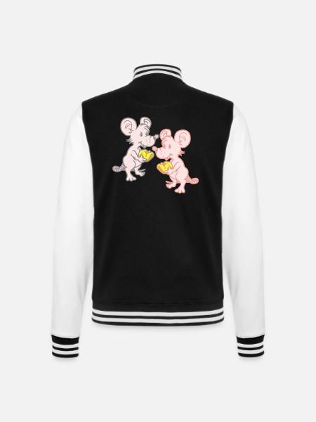 Kind Kinder Mäuse Maus Käse Nager Nagetiere - College-Sweatjacke - Schwarz/Weiß