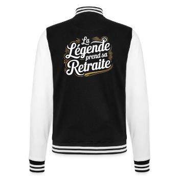 La légende prend sa retraite - Veste Teddy - noir/blanc - Dos - Marisol (170cm)