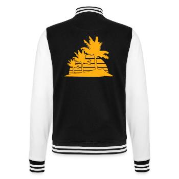 3 Palm Trees Island Tree Stripes Sun Sunset - College Sweat Jacket - black/white - Back - Marisol (170cm)