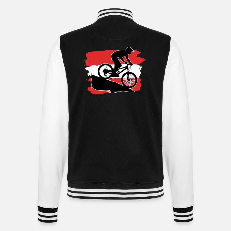 Austria Flag Downhill Biker - College Sweat Jacket - black/white