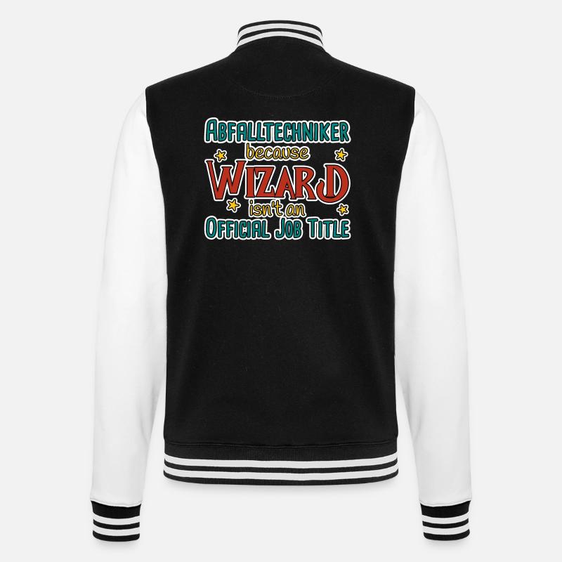 Waste Technician Wizard - College Sweat Jacket - black/white