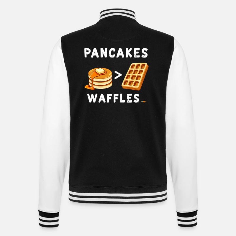 Pancakes over waffles - College Sweat Jacket - black/white