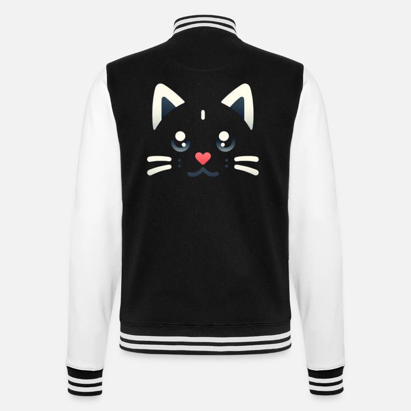 Chatons Kawaii, Animaux de compagnie - Veste Teddy - noir/blanc