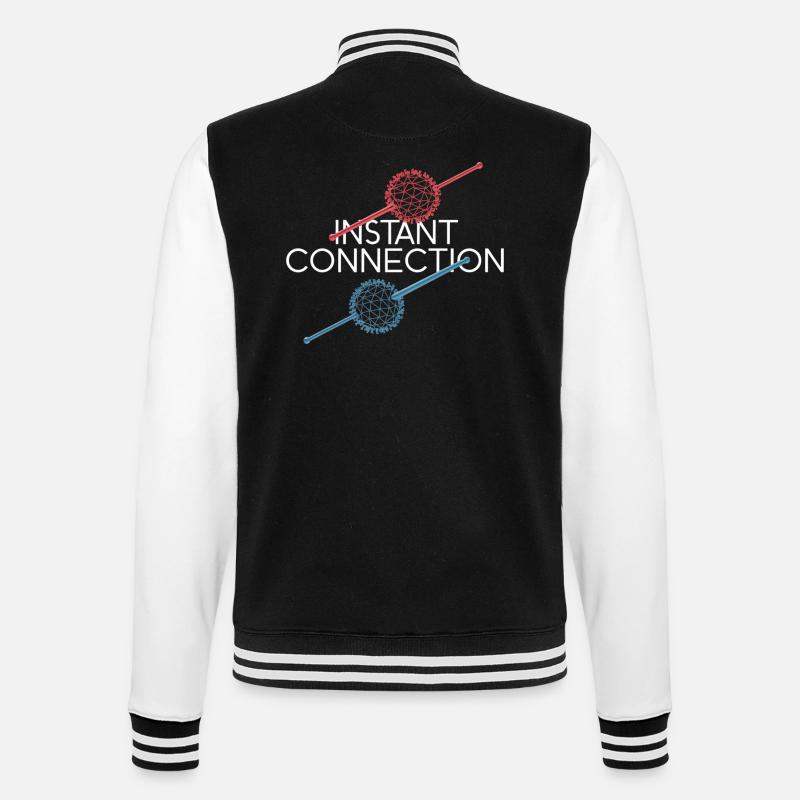 Instant Connection Geometric Art Design - College-Sweatjacke - Schwarz/Weiß
