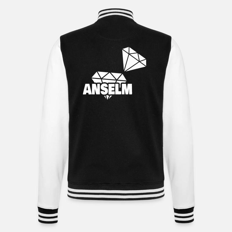 Anselm als Kostbar - College-Sweatjacke - Schwarz/Weiß