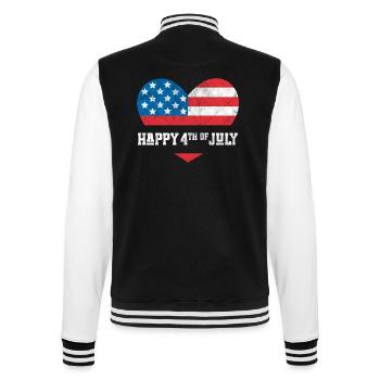 Frohen 4. Juli - College-Sweatjacke - Schwarz/Weiß - Hinten - Marisol (170cm)