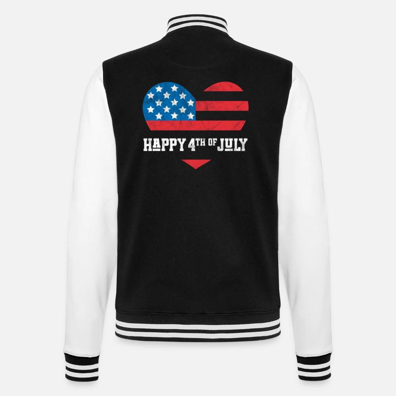 Frohen 4. Juli - College-Sweatjacke - Schwarz/Weiß
