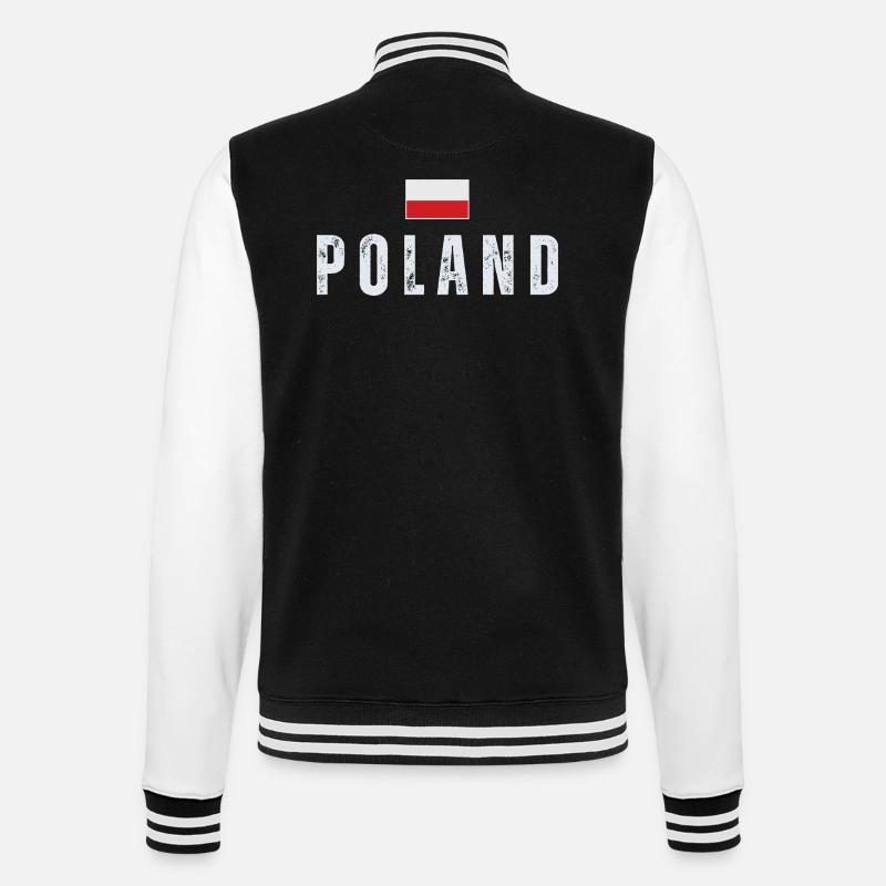 Polish pride, Polish flag - College Sweat Jacket - black/white