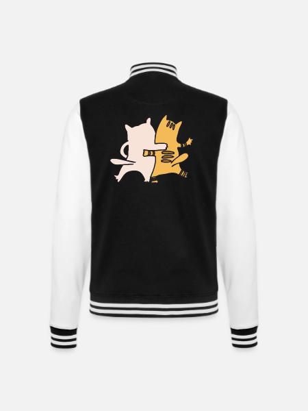 Cat Friends - College Sweat Jacket - black/white