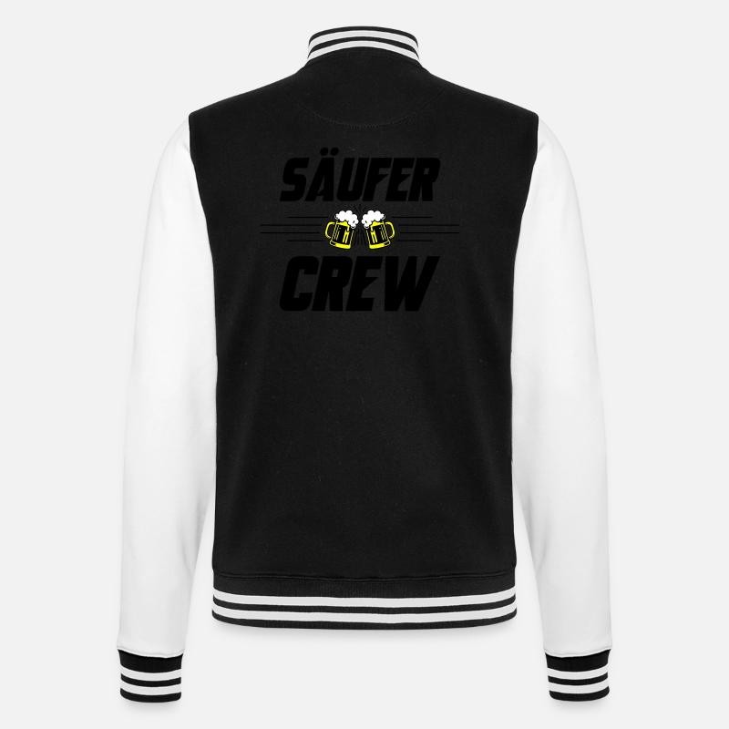 Säufer Crew Bier - College-Sweatjacke - Schwarz/Weiß