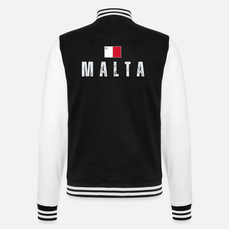 Drapeau de Malte, patriote maltais - Veste Teddy - noir/blanc