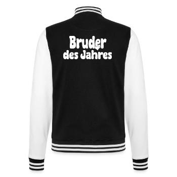 Bruder des Jahres – Herz - College-Sweatjacke - Schwarz/Weiß - Hinten - Marisol (170cm)