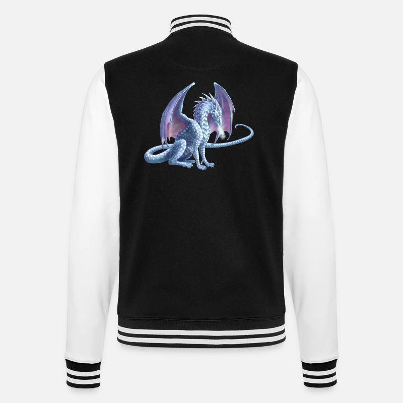 Eisdrache - College-Sweatjacke - Schwarz/Weiß