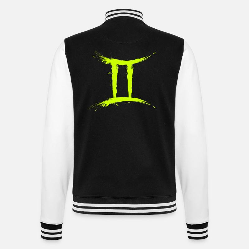Sternzeichen Zwillinge Gelb Gemini Symbol - Veste Teddy - noir/blanc