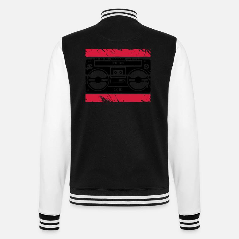 Ghettoblaster Logo - College-Sweatjacke - Schwarz/Weiß